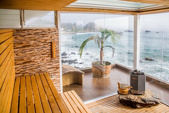 Home sauna con vista panoramica